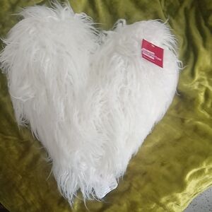 Kohl's White Fluffy Heart Accent Pillow